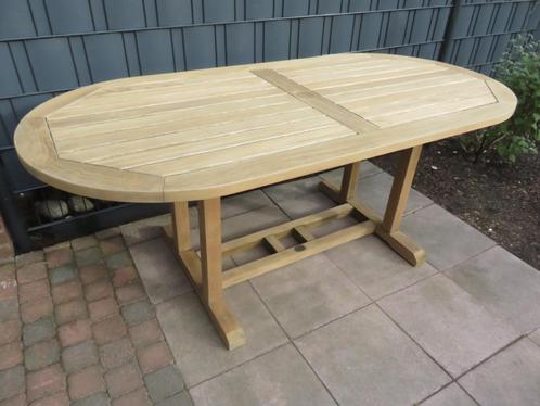 Teak and Garden teakhouten ovale tuintafel Harwich, Tuin en Terras, Tuintafels, Zo goed als nieuw, Ovaal, Teakhout, Ophalen