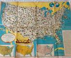 Zeldzame grote poster van amerika rond 1950, Ophalen of Verzenden