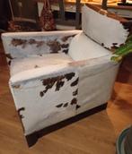 Leren fauteuil koeienhuid, Ophalen of Verzenden, Zo goed als nieuw, 75 tot 100 cm, 50 tot 75 cm