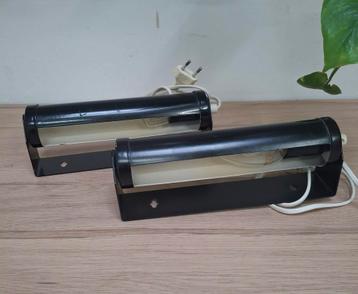 Set van 2 vintage zwarte W.L.P. nachtlampjes. beschikbaar voor biedingen