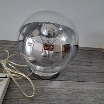 Puntgave vintage duitse aprte glazen-bol tafellamp/dimmer. beschikbaar voor biedingen