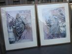 Wanddecoratie - Leeuw en Tijger - 84 x 62, Ophalen, Zo goed als nieuw