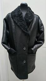 All black lammy coat parka mt. 40 echt lamsleer en vacht, Maat 38/40 (M), Zwart, Ophalen of Verzenden, Zo goed als nieuw