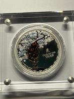 Tiger j2022 zilver proof  mooi munt kleur, Ophalen of Verzenden, Losse munt, Zilver