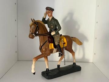 Antiek speelgoed Figuur Durso Koning Leopold III paard 1930 beschikbaar voor biedingen