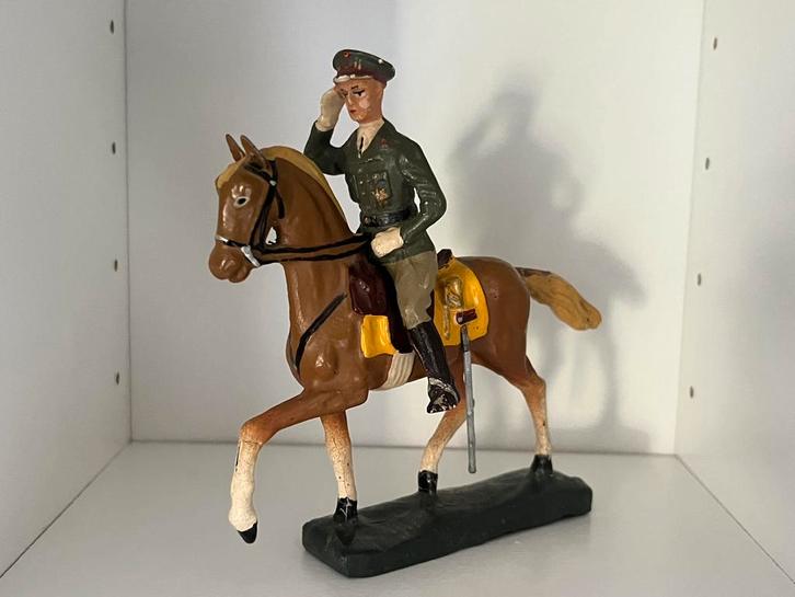 Antiek speelgoed Figuur Durso Koning Leopold III paard 1930, Antiek en Kunst, Antiek | Speelgoed, Verzenden