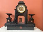 Antieke Pendule met Kandelaars, Antiek en Kunst, Antiek | Klokken, Ophalen of Verzenden