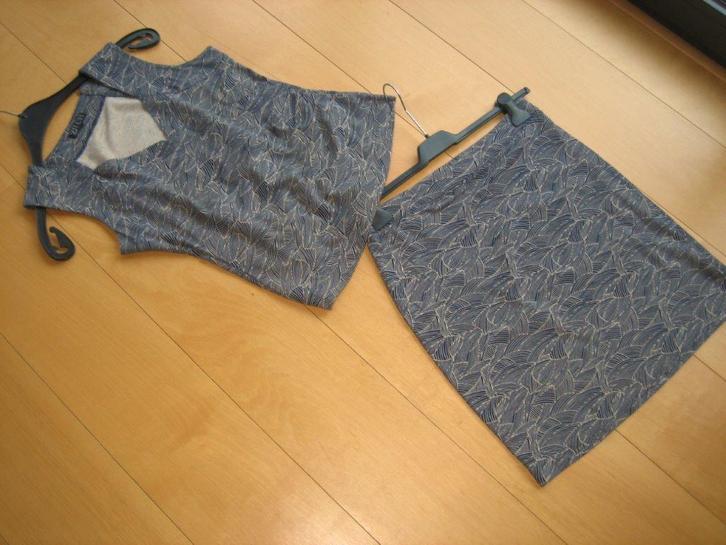 Prachtige blauw-beige rok (of combinatie) ZILCH, M snazzeys, Kleding | Dames, Rokken, Zo goed als nieuw, Maat 38/40 (M), Blauw