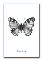 Poster Vlinder A4 zwart-wit monochrome kinderkamer babykamer, Rechthoekig Staand, Verzenden, A4 of kleiner, Nieuw