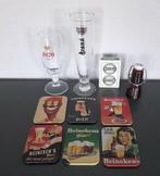 Bierglazen, onderzetters, koeltas en kaartspel van Heineken., Ophalen, Zo goed als nieuw, Glas of Glazen, Heineken