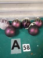 58/a kerstballen paars kunststof, Diversen, Kerst, Ophalen of Verzenden