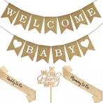 We can bearly wait babyshower set met jute en hout, Versiering, Nieuw, Ophalen of Verzenden, Info@sweet-one.nl