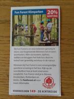 Kortingsbon voor Fun Forest klimparken, Tickets en Kaartjes, Drie personen of meer, Kortingsbon, Overige typen