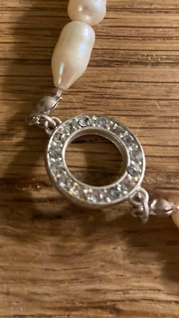 Prachtige echte ongecultiveerde parels, Sieraden, Tassen en Uiterlijk, Kettingen, Gebruikt, Overige materialen, Zilver, Met edelsteen