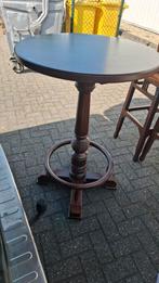 Horeca cafe statafel hout bruin gedraaid mancave + krukken, Ophalen of Verzenden, Zo goed als nieuw