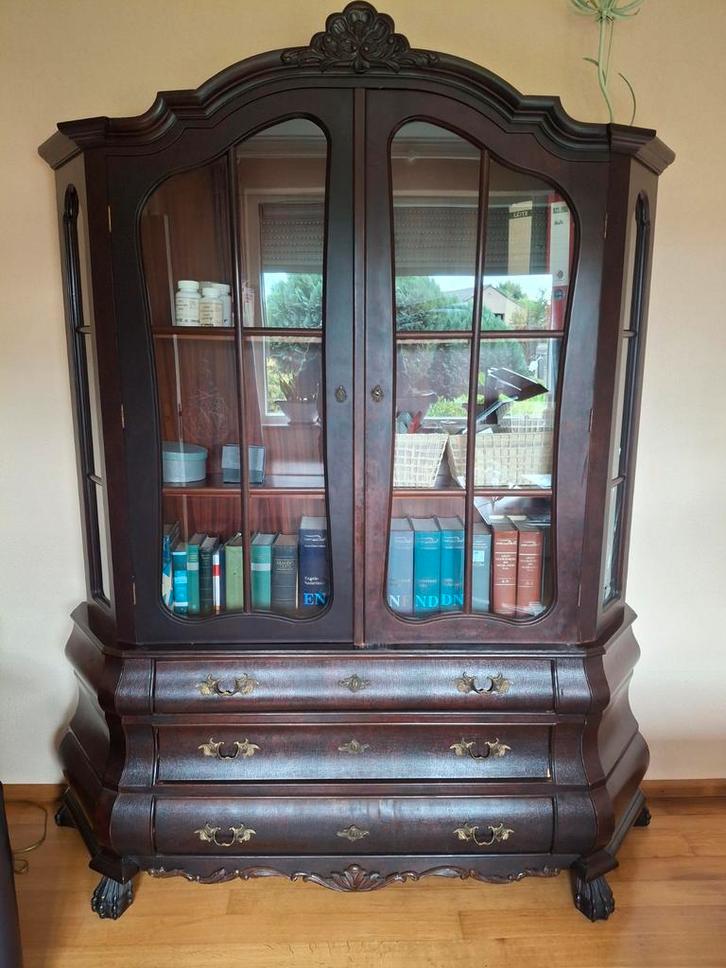 Antieke Kast met Glasdeuren & Lades, Antiek en Kunst, Antiek | Meubels | Kasten, Ophalen