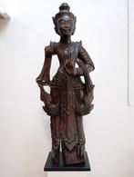 Houten Kinnara Beeld - 91cm - Thai, Ophalen of Verzenden