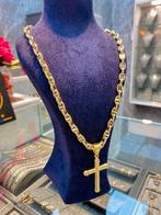 14k Gouden Ketting & Kruis, Verstelbaar, Nieuw, Ophalen of Verzenden, Goud