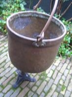 Antiek zware koperen blokkenbak. Hoog 32 cm, doorsnee 40 cm, Antiek en Kunst, Antiek | Koper en Brons, Ophalen of Verzenden, Koper