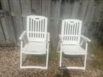 Witte vintage tuinstoeltjes opklapbaar, Ophalen, Gebruikt, Kunststof