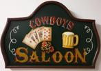 Cowboys saloon bier kaarten reclamebord van hout pubbord