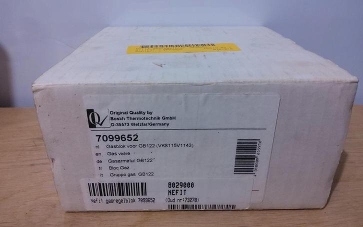 Nefit Gasblok GB122 (7099652) Nieuw in doos, Doe-het-zelf en Verbouw, Verwarming en Radiatoren, Nieuw, Cv-ketel of Combi-ketel