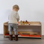 Houten montessori speelgoedkast Jindl naturel, laag (NIEUW), Nieuw, Kast, Opstaande rand, Minder dan 50 cm