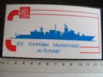 sticker koninklijke maatschappij de schelde logo kmS, Verzamelen, Verzenden, Zo goed als nieuw, Bedrijf of Vereniging