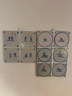 Antieke Delftsblauwe Tegels - Set van 12, Antiek en Kunst, Antiek | Wandborden en Tegels, Ophalen of Verzenden