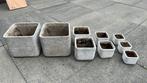 Potten - 9x - Binnen - Planten - Vierkant, Tuin en Terras, Ophalen, Steen, Minder dan 30 cm, Minder dan 60 cm
