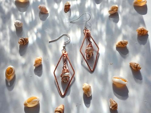 Small Aurelia - Handgemaakte oorbellen met Nassa-schelp, Sieraden, Tassen en Uiterlijk, Oorbellen, Nieuw, Hangers, Overige materialen