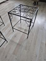 3x SIERLIJK METALEN PLANTENTAFEL, Huis en Inrichting, Tafels | Sidetables, Rond, Nieuw, Minder dan 50 cm, Ophalen of Verzenden