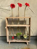 WOODEN FRAME MET REAGEERBUISJES EN HANG POTJES, Ophalen of Verzenden