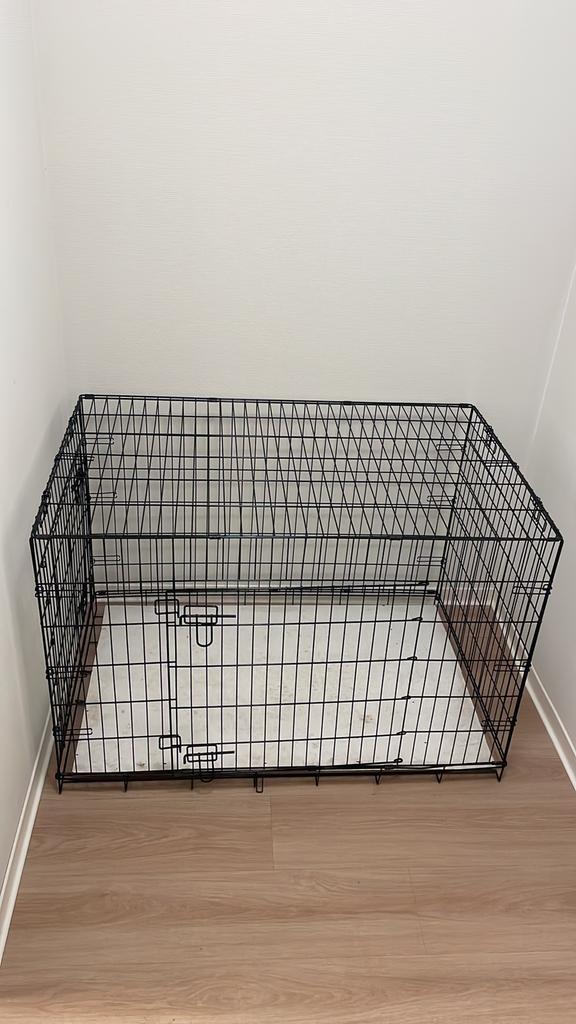 Zwarte grote bench, Dieren en Toebehoren, Hondenbenches, Gebruikt, Ophalen