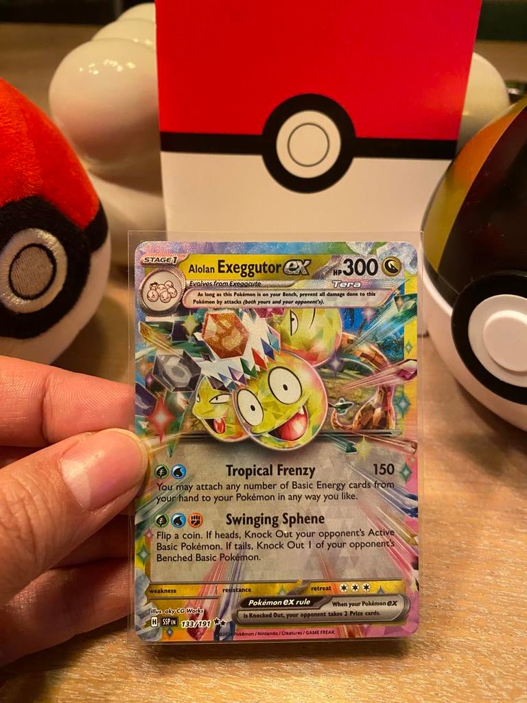 Alolan Exeggutor EX, Hobby en Vrije tijd, Verzamelkaartspellen | Pokémon, Ophalen of Verzenden, Zo goed als nieuw, Losse kaart