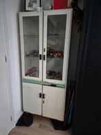 Vintage stalen apothekerskast, Huis en Inrichting, Kasten | Vitrinekasten, Ophalen, Gebruikt, 200 cm of meer, 50 tot 100 cm