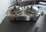 Slowcooker met 2 pannen langzaam warmen warmhoud, Ophalen of Verzenden, Zo goed als nieuw, Overige materialen, Overige typen