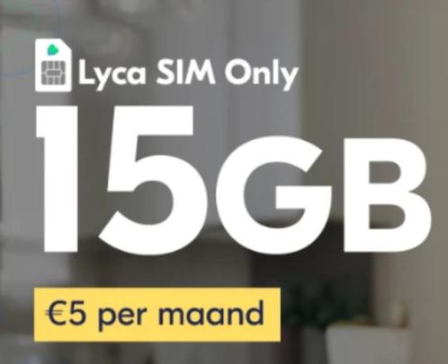 15GB voor 5 EURO Lyca Mobiel Abonnementen met 50% Korting, Telecommunicatie, Prepaidkaarten en Simkaarten, Nieuw, Overige providers