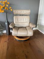 Stressless lederen draaifauteuil, Huis en Inrichting, Ophalen, Gebruikt, Minder dan 75 cm, Leer