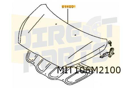 Mitsubishi Space Star (1/60-2/20) motorkap (te spuiten) Orig, Auto-onderdelen, Carrosserie en Plaatwerk, Motorkap, Mitsubishi
