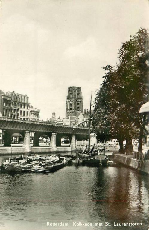 (388-198-003) Rotterdam Kolkkade met St Laurenstoren, Verzamelen, Ansichtkaarten | Nederland, Zuid-Holland, Verzenden
