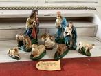 Oude kerststal figuren 9 stuks, Ophalen of Verzenden