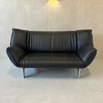 Gratis bezorging - Leolux tango - zwart leder, Huis en Inrichting, Banken | Bankstellen, Leolux, 150 tot 200 cm, Tweepersoons