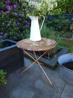 Antiek patina Frans rond tafeltje, Tuin en Terras, Tuinsets en Loungesets, Ophalen, Gebruikt, Overige materialen