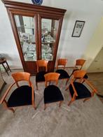 Kersenhouten eetkamerstoelen met en zonder leuning, Huis en Inrichting, Ophalen, Bruin, Zo goed als nieuw, Vijf, Zes of meer stoelen