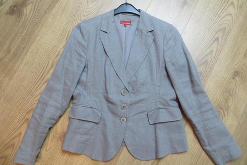 Dames jasje colbert linnen grijs maat 40, Kleding | Dames, Jasjes, Kostuums en Pakken, Zo goed als nieuw, Jasje, Maat 38/40 (M)