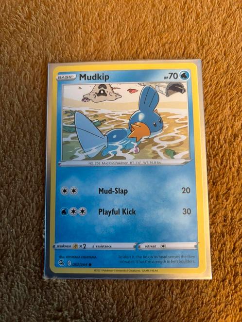 fusion strike - Mudkip, Hobby en Vrije tijd, Verzamelkaartspellen | Pokémon, Zo goed als nieuw, Losse kaart, Ophalen of Verzenden