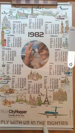 Poster kalender NLM Cityhopper Fokker F27 F28 KLM 1982, Verzamelen, Luchtvaart en Vliegtuigspotten, Ophalen of Verzenden, Zo goed als nieuw