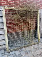 Hardhouten schuttingdeel met raster, Tuin en Terras, Ophalen, Minder dan 3 meter, Hout, 1 tot 2 meter