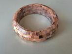 Vintage Armband Mozaïek Parelmoer, Verzenden, Gebruikt, Beige, Overige materialen